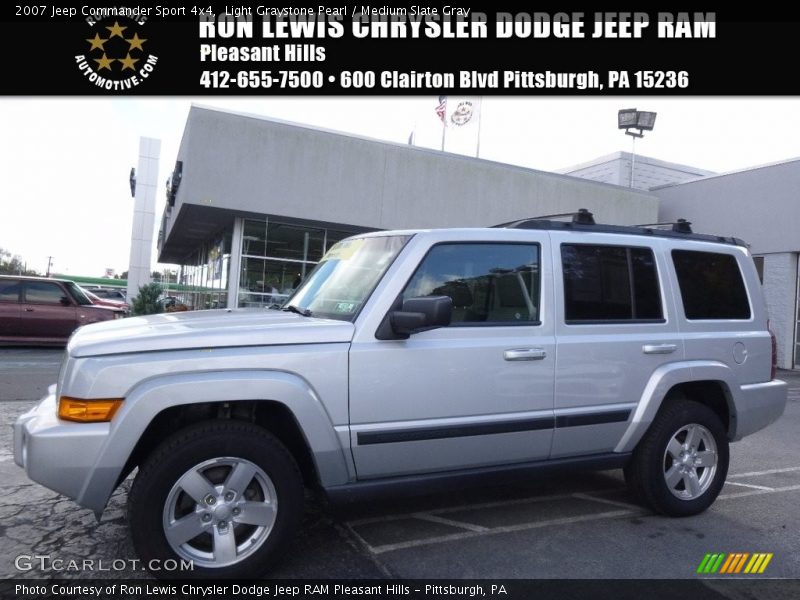 Light Graystone Pearl / Medium Slate Gray 2007 Jeep Commander Sport 4x4