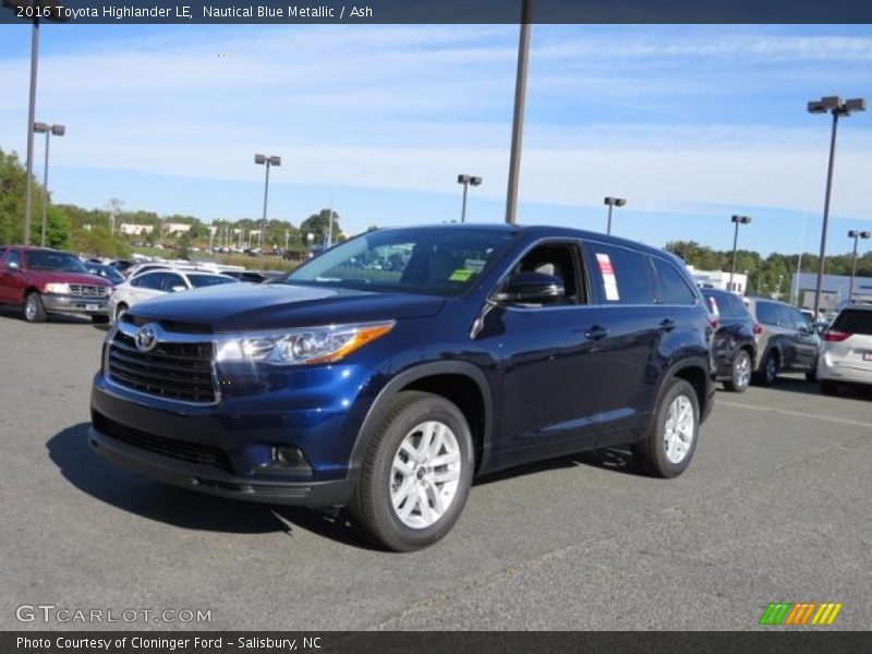 Nautical Blue Metallic / Ash 2016 Toyota Highlander LE