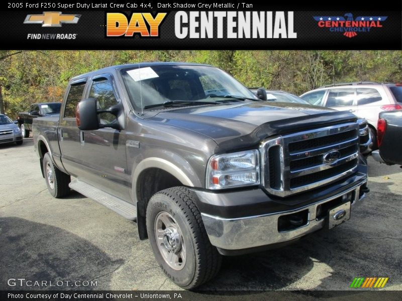 Dark Shadow Grey Metallic / Tan 2005 Ford F250 Super Duty Lariat Crew Cab 4x4