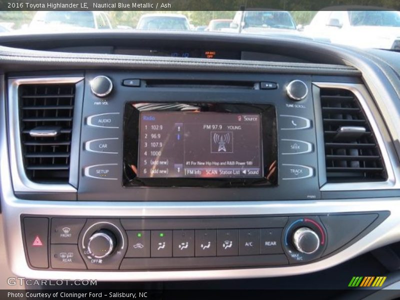 Nautical Blue Metallic / Ash 2016 Toyota Highlander LE