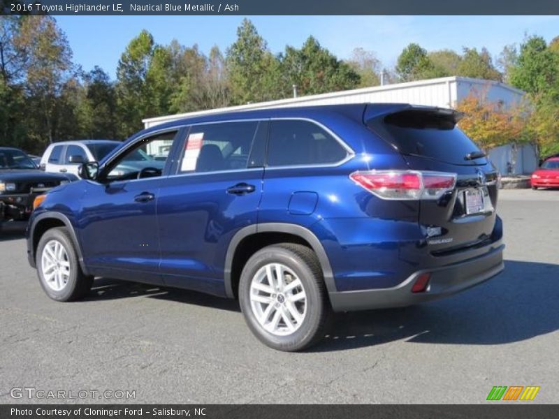 Nautical Blue Metallic / Ash 2016 Toyota Highlander LE