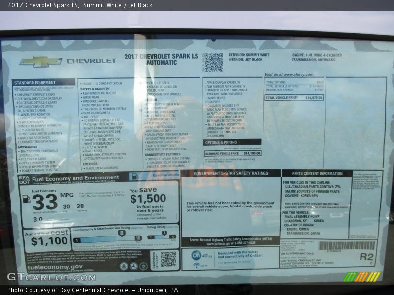 Summit White / Jet Black 2017 Chevrolet Spark LS