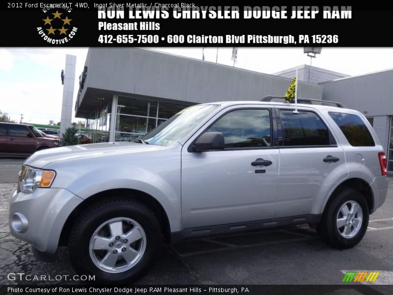 Ingot Silver Metallic / Charcoal Black 2012 Ford Escape XLT 4WD