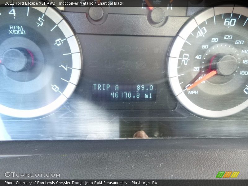 Ingot Silver Metallic / Charcoal Black 2012 Ford Escape XLT 4WD
