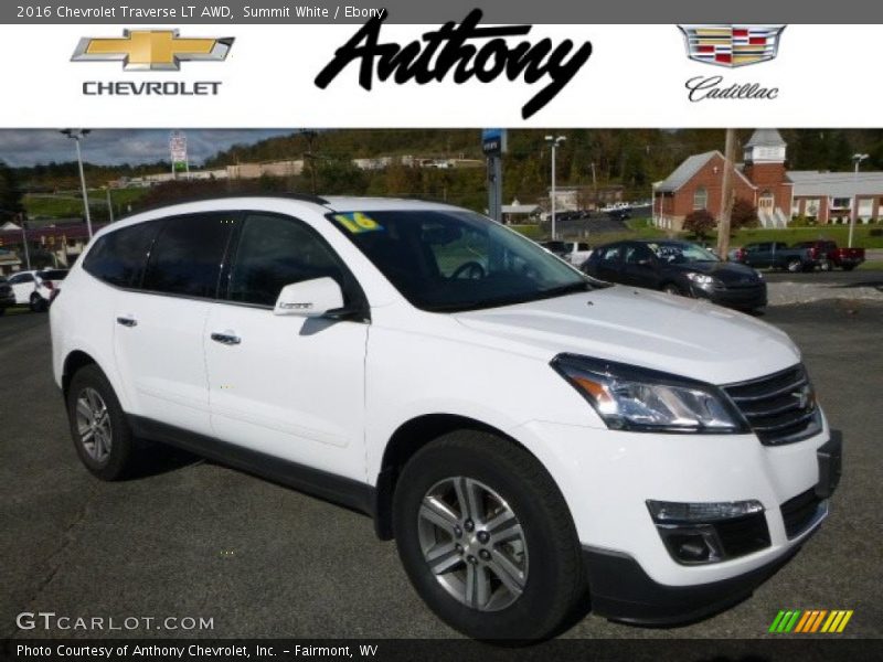 Summit White / Ebony 2016 Chevrolet Traverse LT AWD