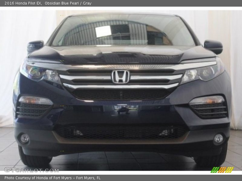 Obsidian Blue Pearl / Gray 2016 Honda Pilot EX