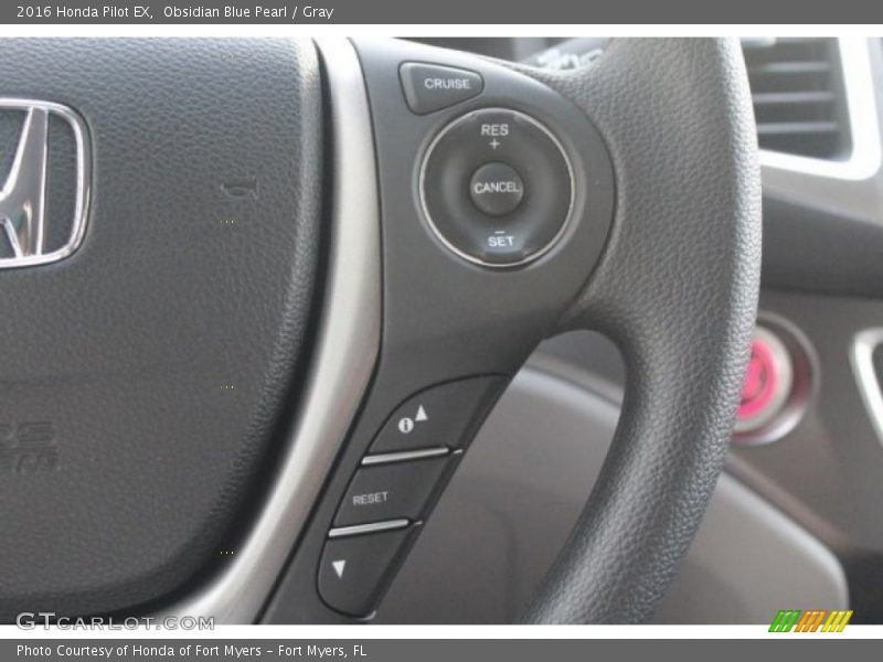 Obsidian Blue Pearl / Gray 2016 Honda Pilot EX
