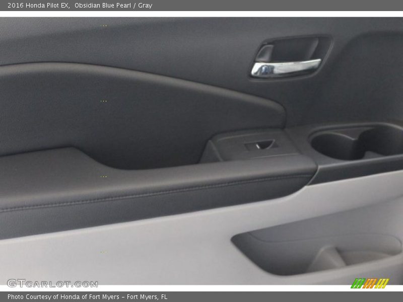 Obsidian Blue Pearl / Gray 2016 Honda Pilot EX