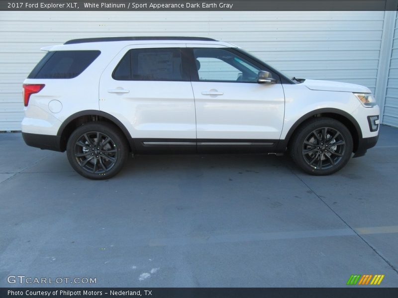 White Platinum / Sport Appearance Dark Earth Gray 2017 Ford Explorer XLT