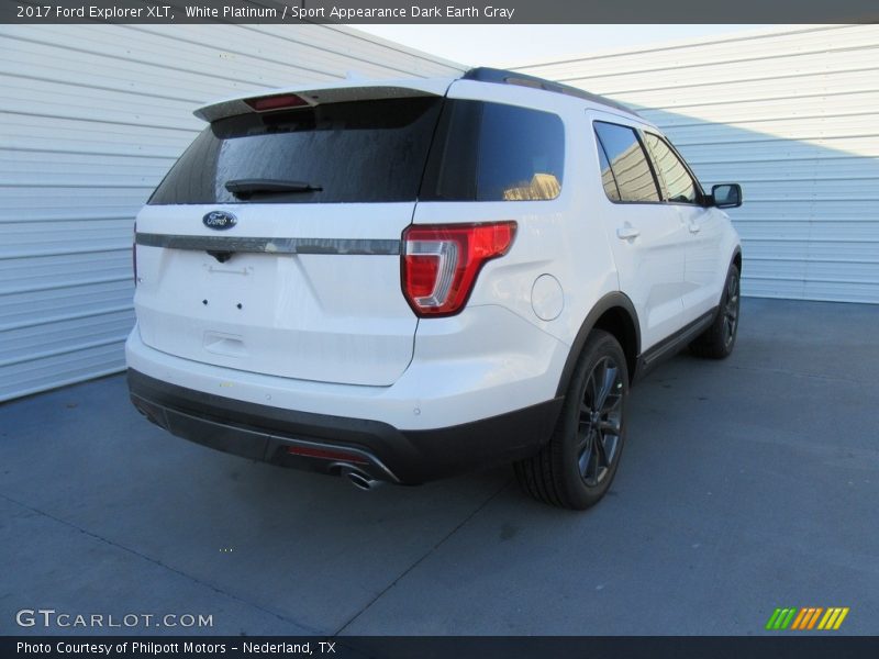 White Platinum / Sport Appearance Dark Earth Gray 2017 Ford Explorer XLT