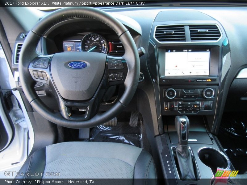 White Platinum / Sport Appearance Dark Earth Gray 2017 Ford Explorer XLT