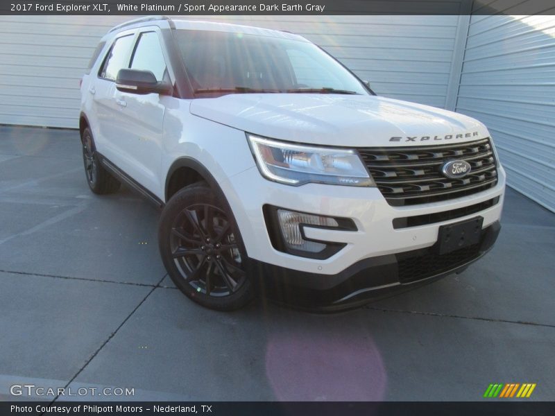 White Platinum / Sport Appearance Dark Earth Gray 2017 Ford Explorer XLT