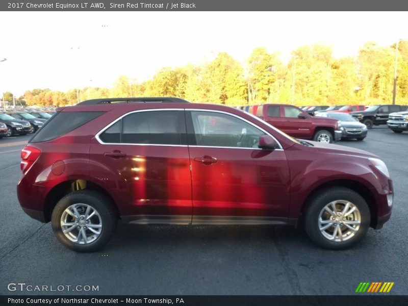 Siren Red Tintcoat / Jet Black 2017 Chevrolet Equinox LT AWD