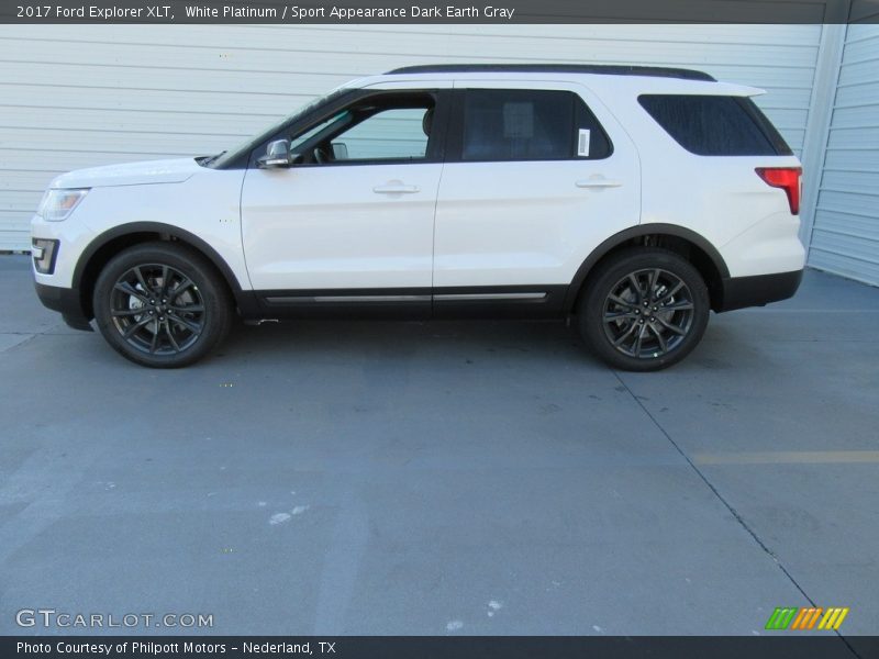 White Platinum / Sport Appearance Dark Earth Gray 2017 Ford Explorer XLT