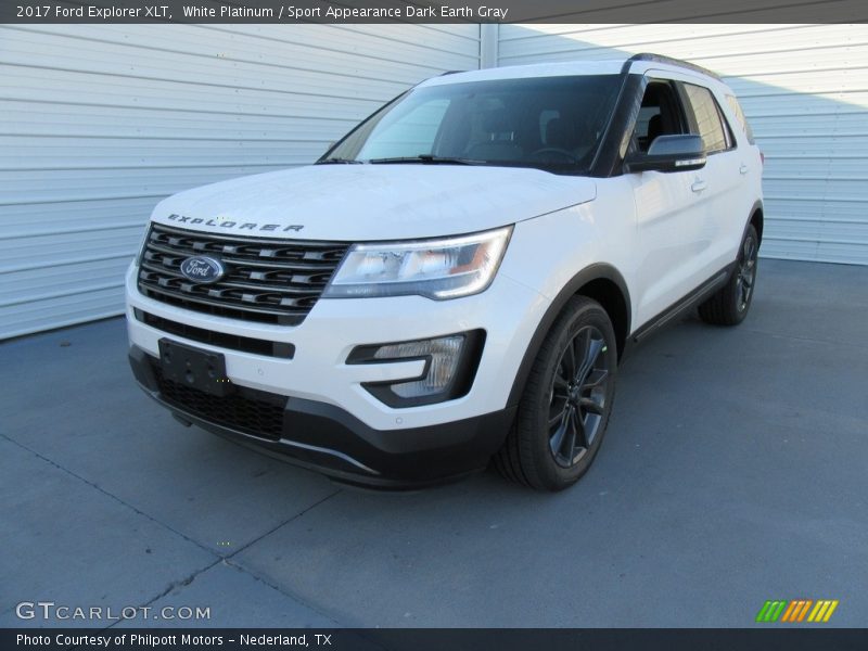 White Platinum / Sport Appearance Dark Earth Gray 2017 Ford Explorer XLT