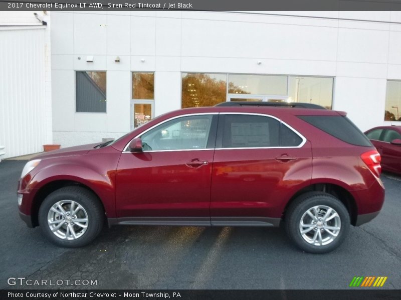 Siren Red Tintcoat / Jet Black 2017 Chevrolet Equinox LT AWD