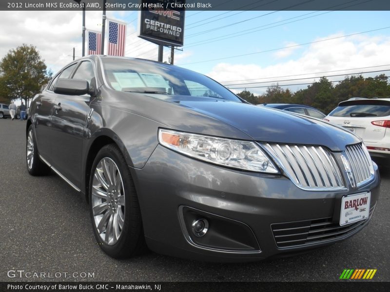Sterling Gray Metallic / Charcoal Black 2012 Lincoln MKS EcoBoost AWD