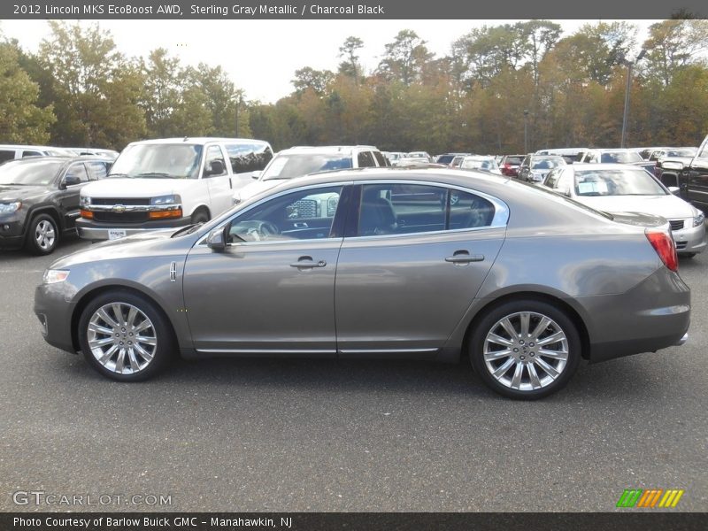 Sterling Gray Metallic / Charcoal Black 2012 Lincoln MKS EcoBoost AWD