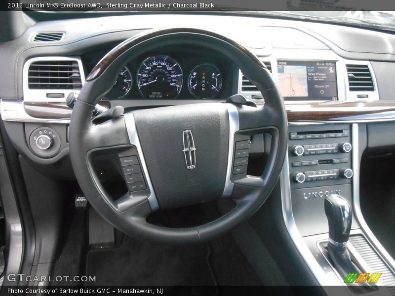 Sterling Gray Metallic / Charcoal Black 2012 Lincoln MKS EcoBoost AWD