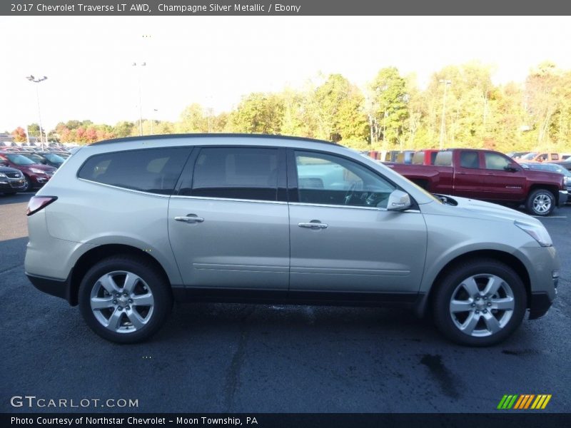 Champagne Silver Metallic / Ebony 2017 Chevrolet Traverse LT AWD