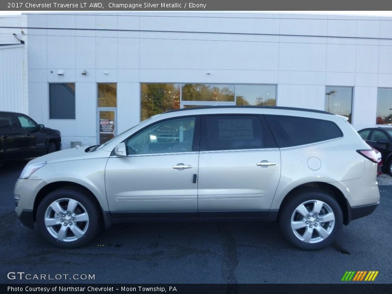 Champagne Silver Metallic / Ebony 2017 Chevrolet Traverse LT AWD