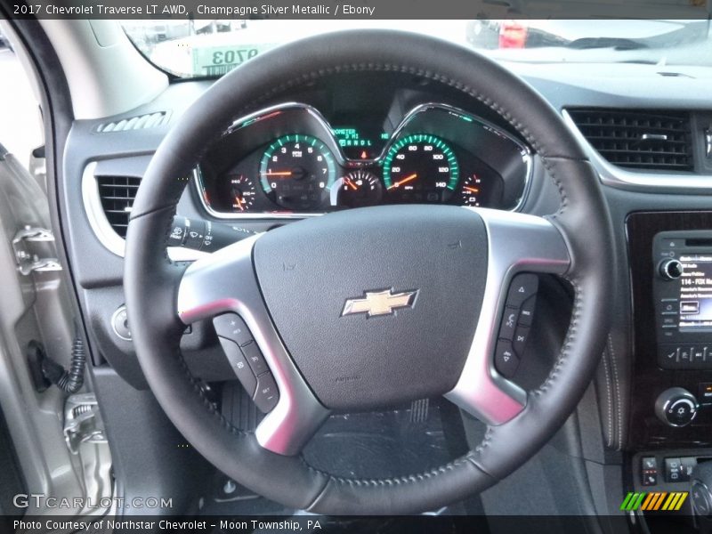 Champagne Silver Metallic / Ebony 2017 Chevrolet Traverse LT AWD