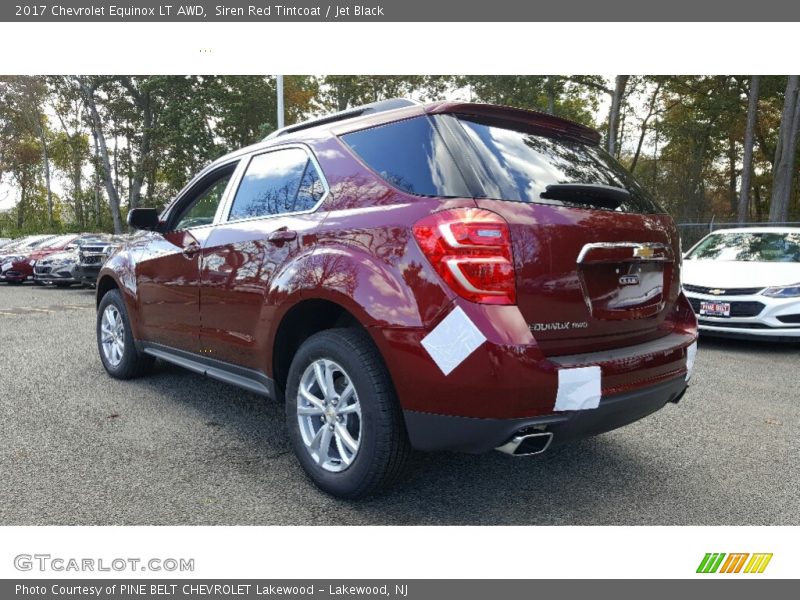 Siren Red Tintcoat / Jet Black 2017 Chevrolet Equinox LT AWD