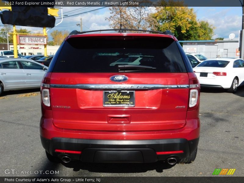 Red Candy Metallic / Medium Light Stone 2012 Ford Explorer Limited 4WD