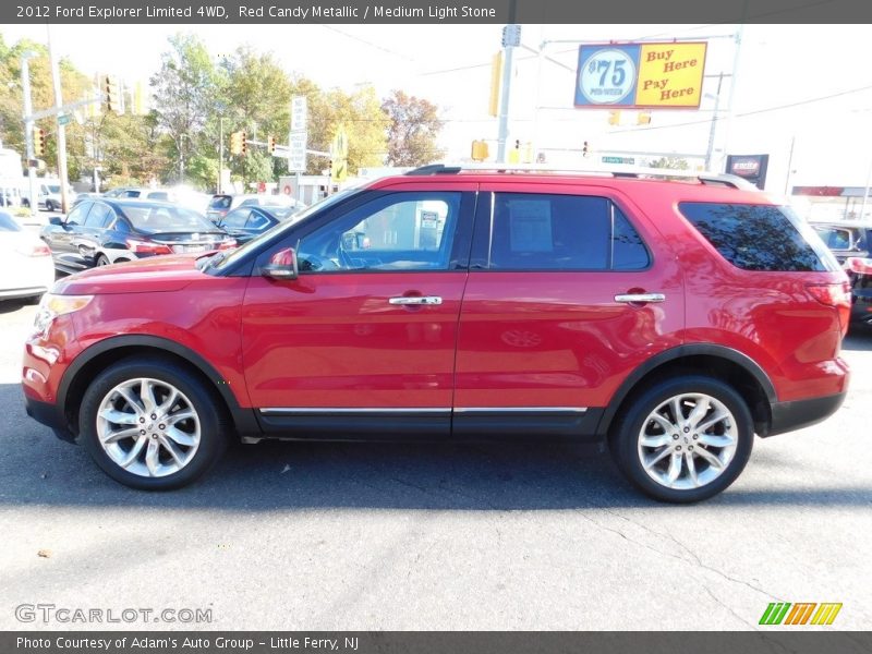 Red Candy Metallic / Medium Light Stone 2012 Ford Explorer Limited 4WD