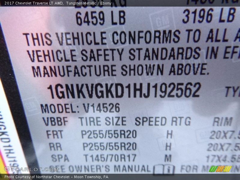 Tungsten Metallic / Ebony 2017 Chevrolet Traverse LT AWD