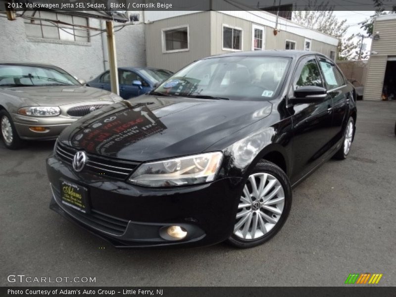 Black / Cornsilk Beige 2012 Volkswagen Jetta SEL Sedan