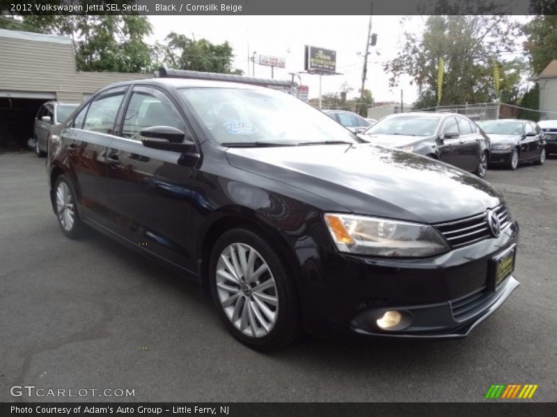 Black / Cornsilk Beige 2012 Volkswagen Jetta SEL Sedan