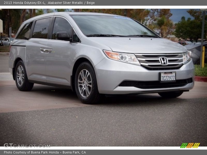 Alabaster Silver Metallic / Beige 2013 Honda Odyssey EX-L
