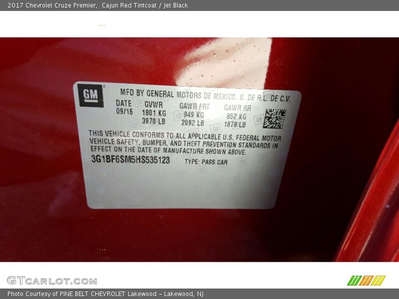 Cajun Red Tintcoat / Jet Black 2017 Chevrolet Cruze Premier