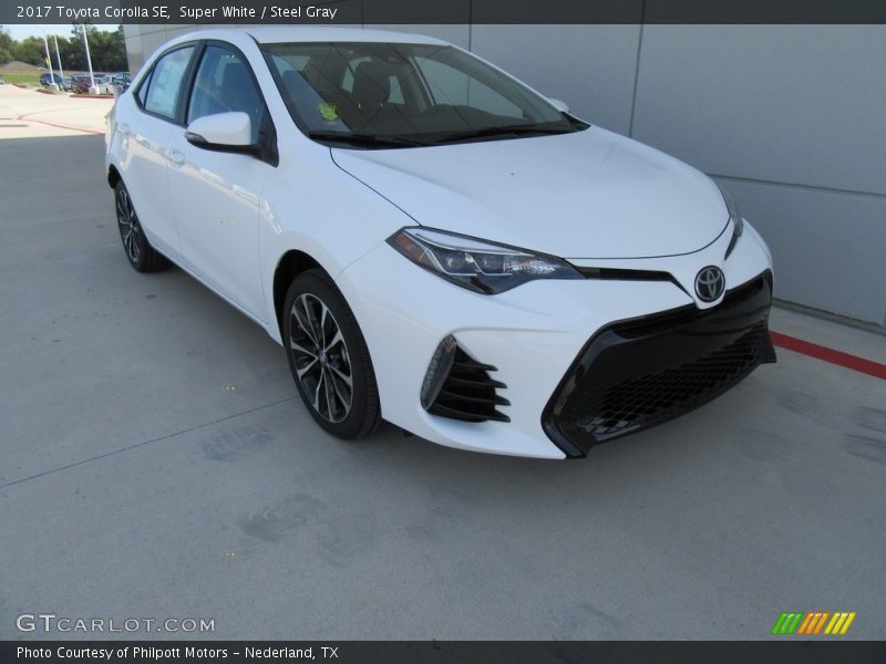 Super White / Steel Gray 2017 Toyota Corolla SE