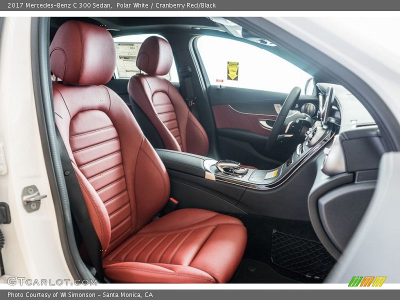 Polar White / Cranberry Red/Black 2017 Mercedes-Benz C 300 Sedan