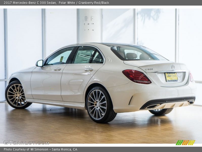 Polar White / Cranberry Red/Black 2017 Mercedes-Benz C 300 Sedan