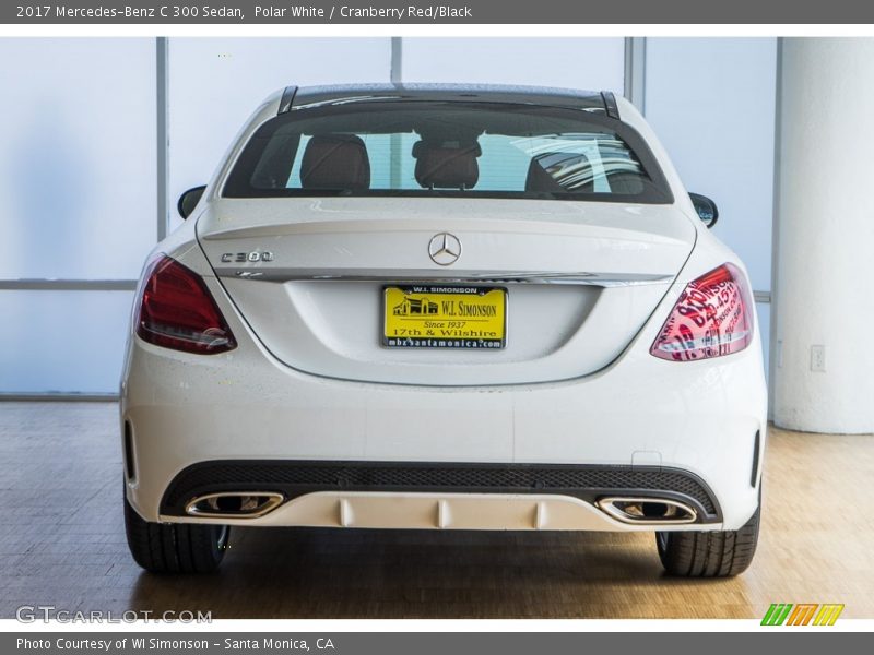 Polar White / Cranberry Red/Black 2017 Mercedes-Benz C 300 Sedan