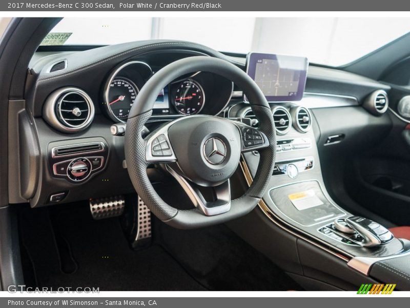 Polar White / Cranberry Red/Black 2017 Mercedes-Benz C 300 Sedan
