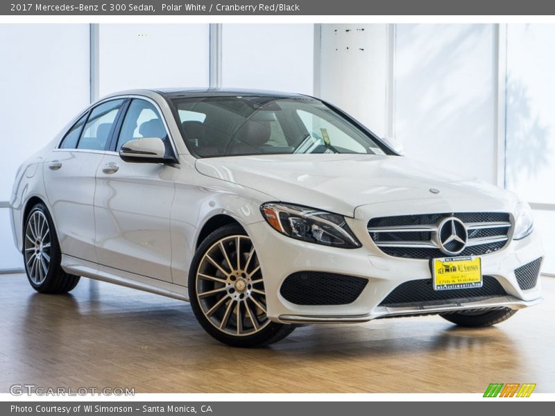 Polar White / Cranberry Red/Black 2017 Mercedes-Benz C 300 Sedan