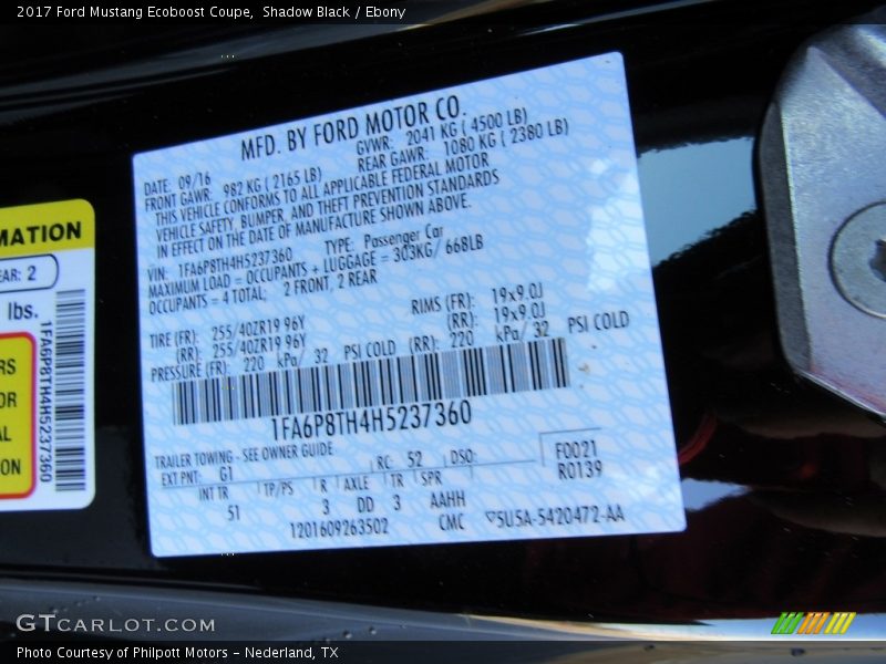 Shadow Black / Ebony 2017 Ford Mustang Ecoboost Coupe