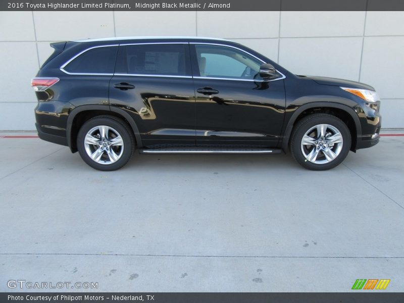 Midnight Black Metallic / Almond 2016 Toyota Highlander Limited Platinum