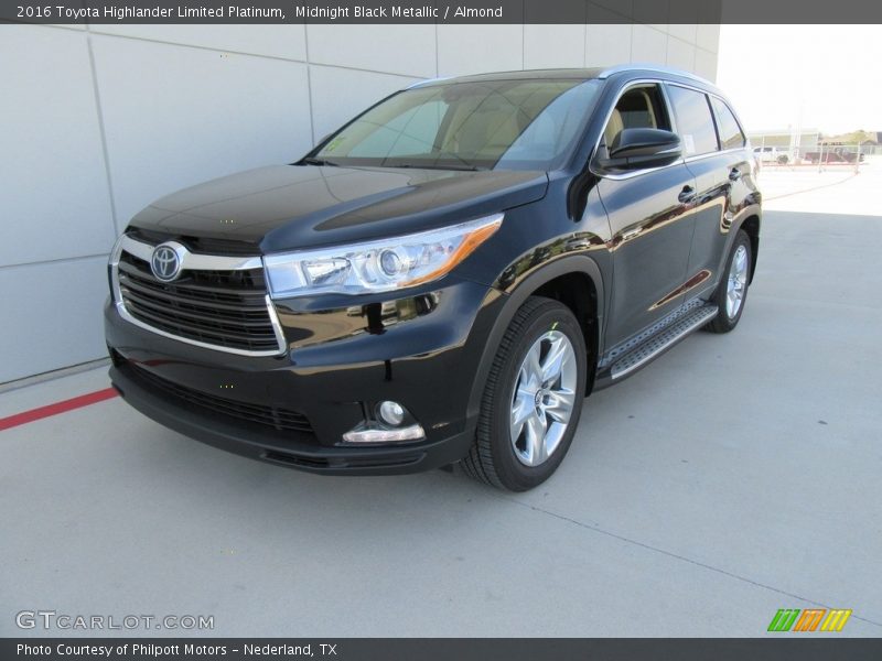 Midnight Black Metallic / Almond 2016 Toyota Highlander Limited Platinum