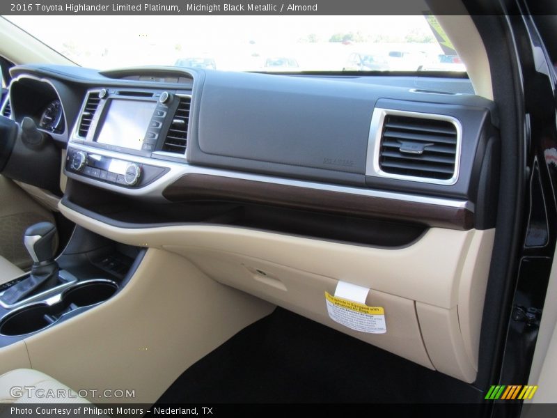 Midnight Black Metallic / Almond 2016 Toyota Highlander Limited Platinum