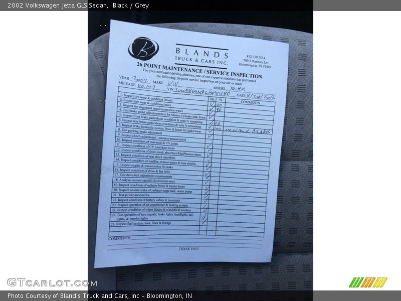 Black / Grey 2002 Volkswagen Jetta GLS Sedan