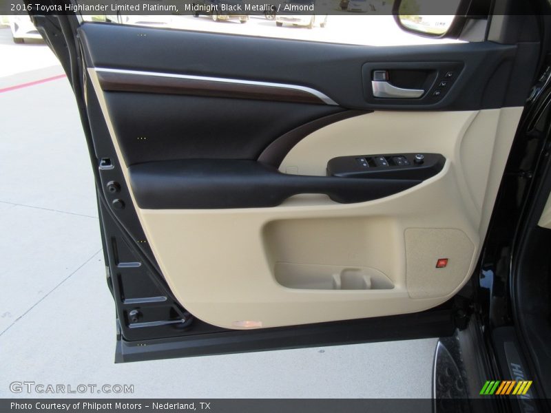 Midnight Black Metallic / Almond 2016 Toyota Highlander Limited Platinum