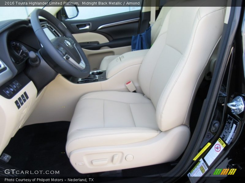 Midnight Black Metallic / Almond 2016 Toyota Highlander Limited Platinum