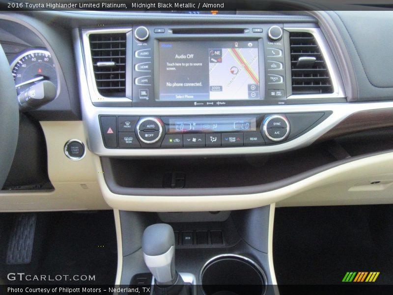 Midnight Black Metallic / Almond 2016 Toyota Highlander Limited Platinum