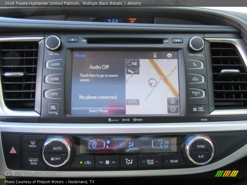 Midnight Black Metallic / Almond 2016 Toyota Highlander Limited Platinum