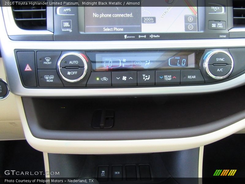 Midnight Black Metallic / Almond 2016 Toyota Highlander Limited Platinum